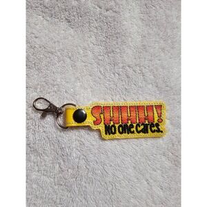 South Park SHUT UP! NO ONE‎ CARES Embroidered Keychain Novelty Keyring Gift